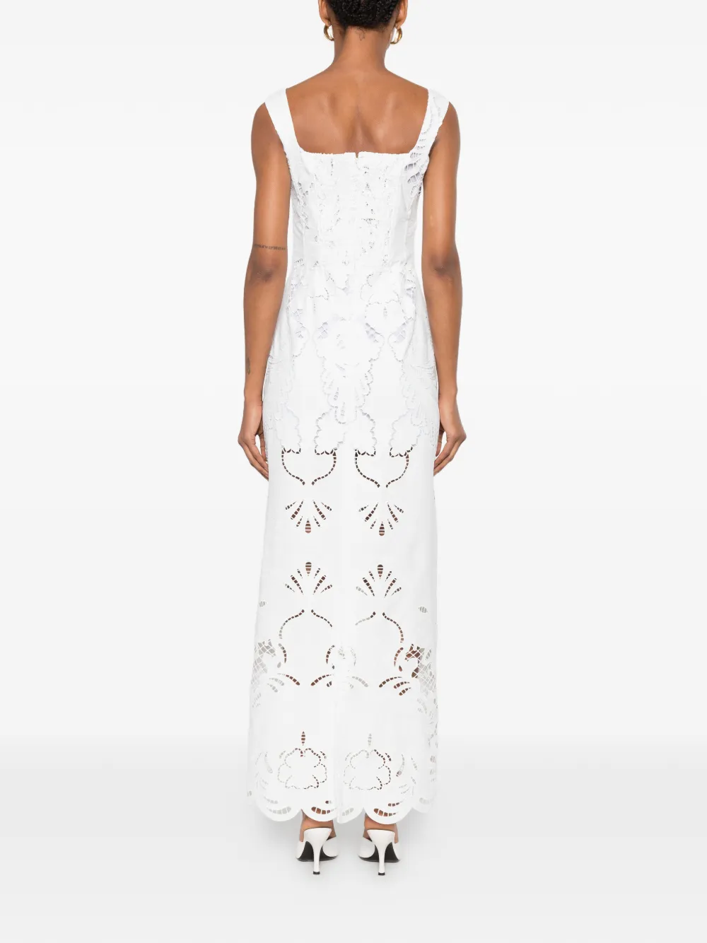 Giuseppe Di Morabito Broderie anglaise gewelfde maxi-jurk Wit