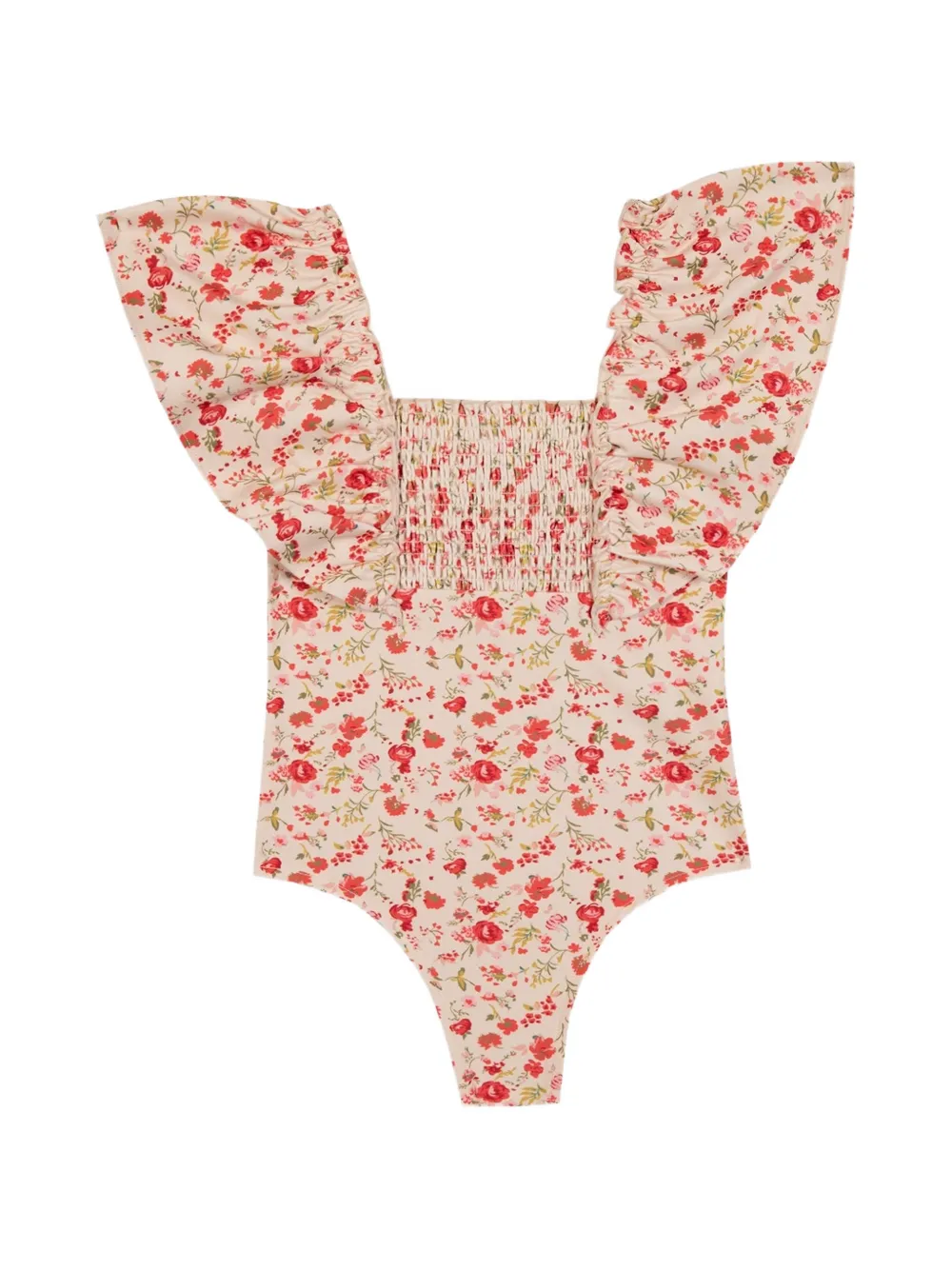 Bonton Nada ruffled floral-print swimsuit - Toni neutri