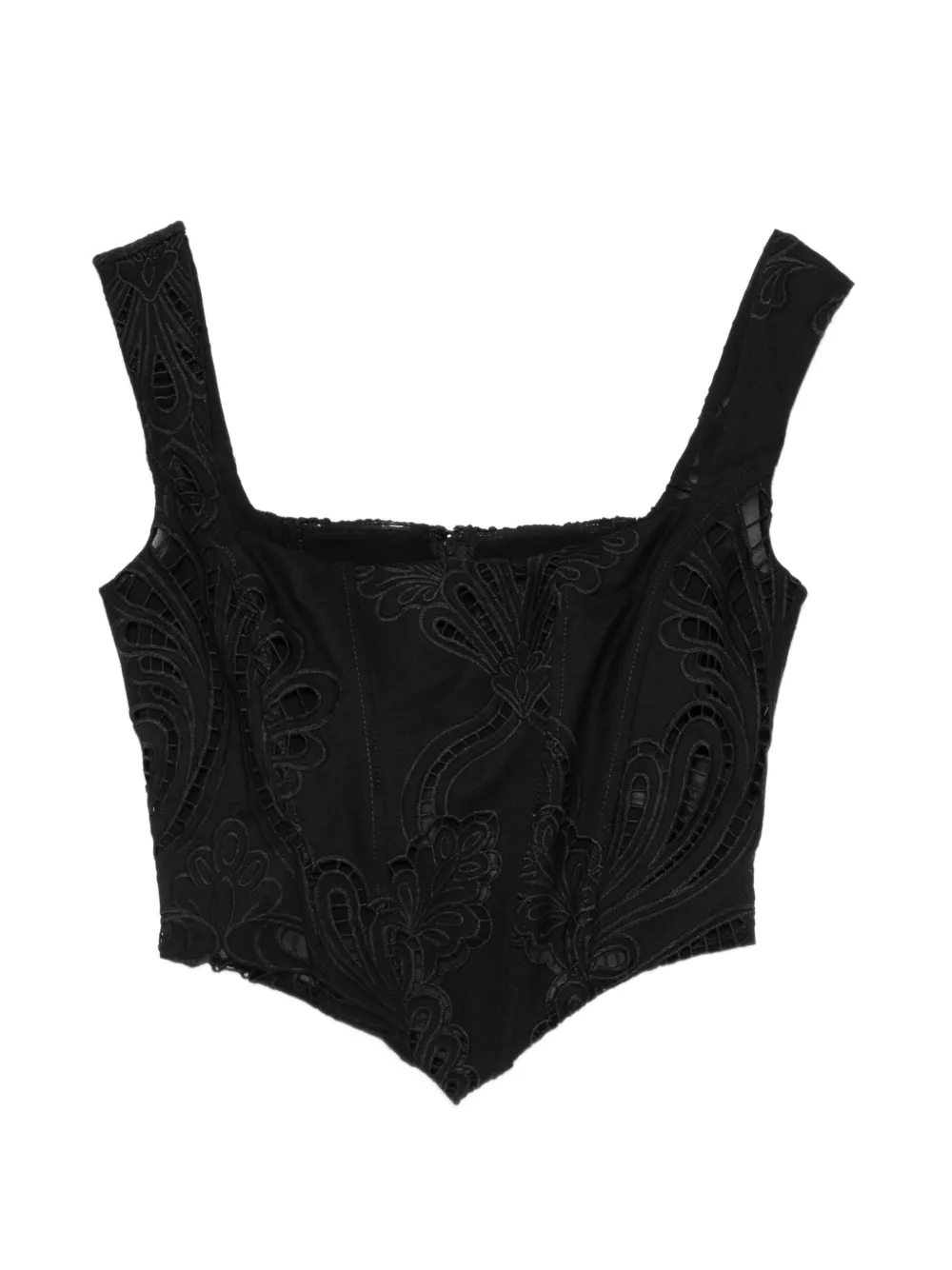 Giuseppe Di Morabito embroidered corset top - Nero