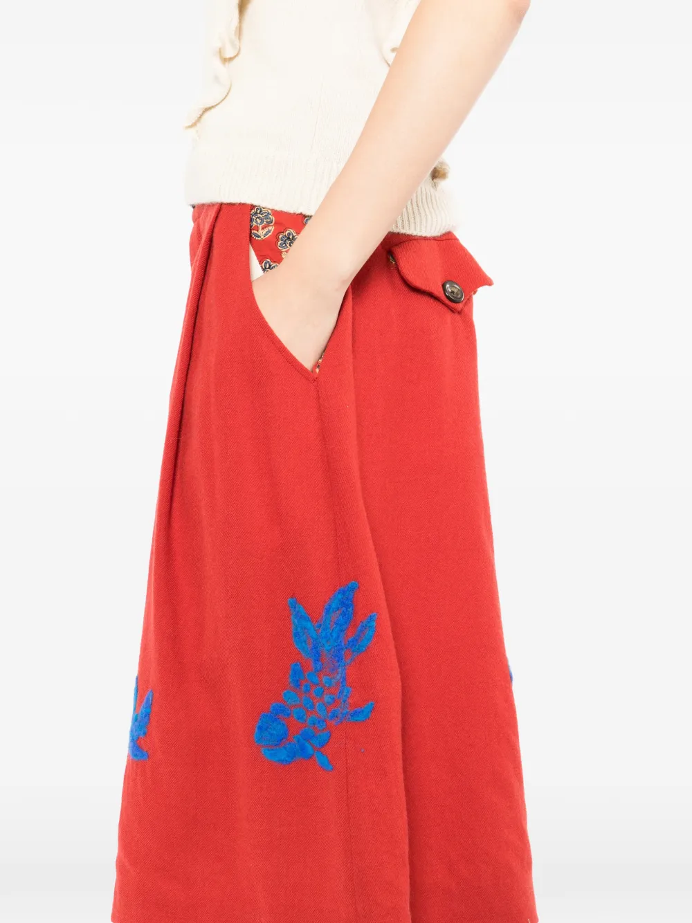 GG IN RED Shorts met borduurwerk Rood