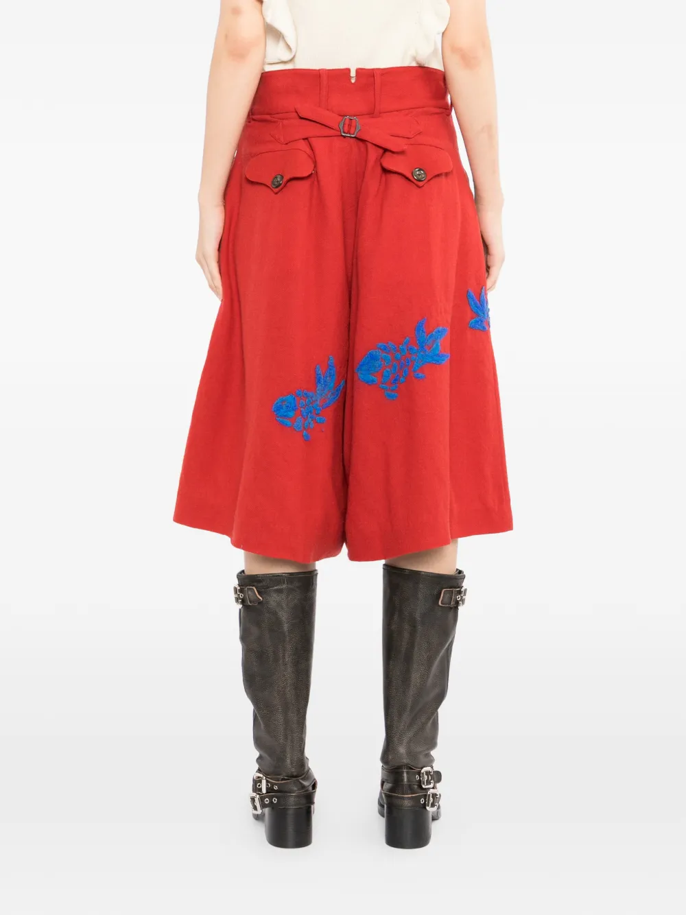 GG IN RED Shorts met borduurwerk Rood