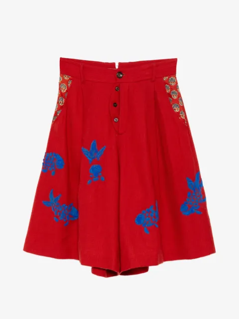 GG IN RED graphic-embroidered shorts