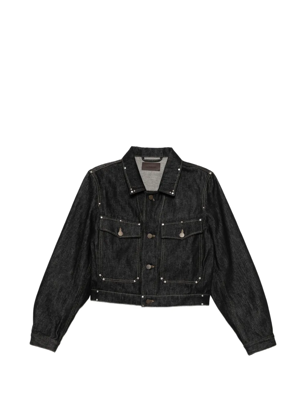 LEMAIRE stud-embellished cropped denim jacket - Blu