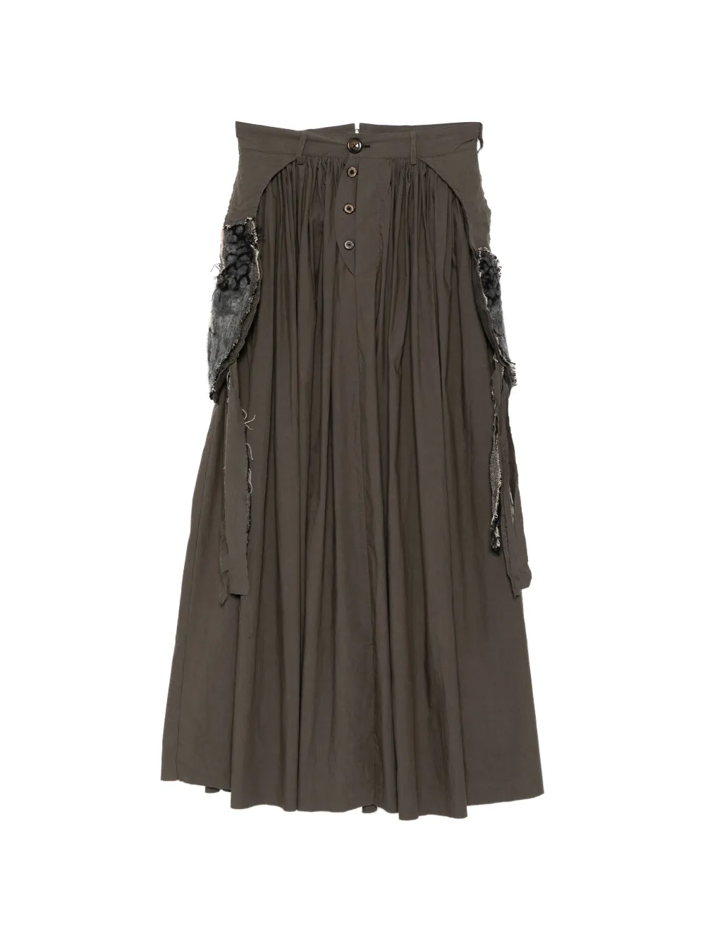 GG IN RED animal-patch gathered skirt - Verde