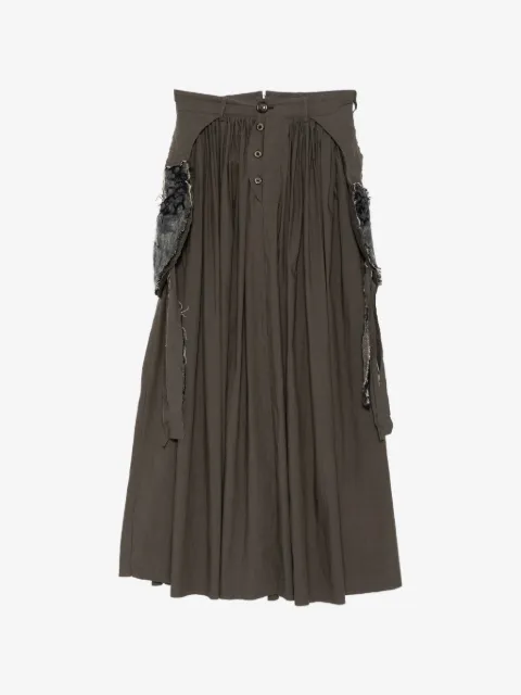 GG IN RED animal-patch gathered skirt