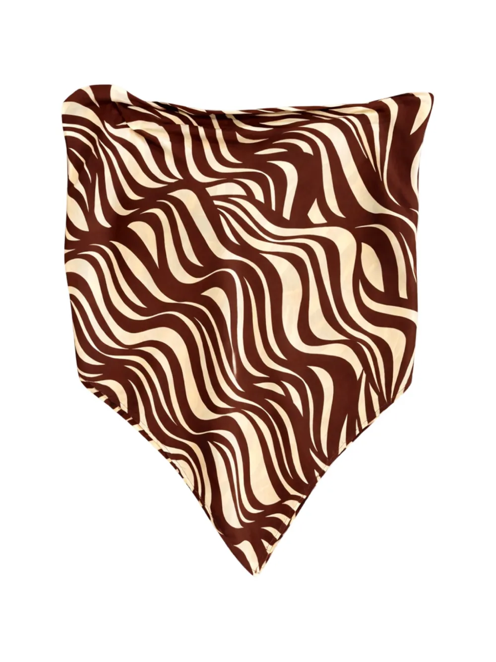 Enza Costa wave-print scarf top - Marrone