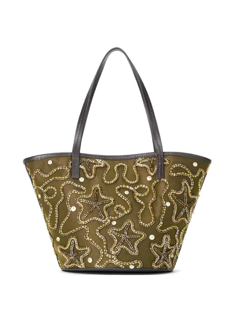 STAUD Caro bead-embellished tote bag