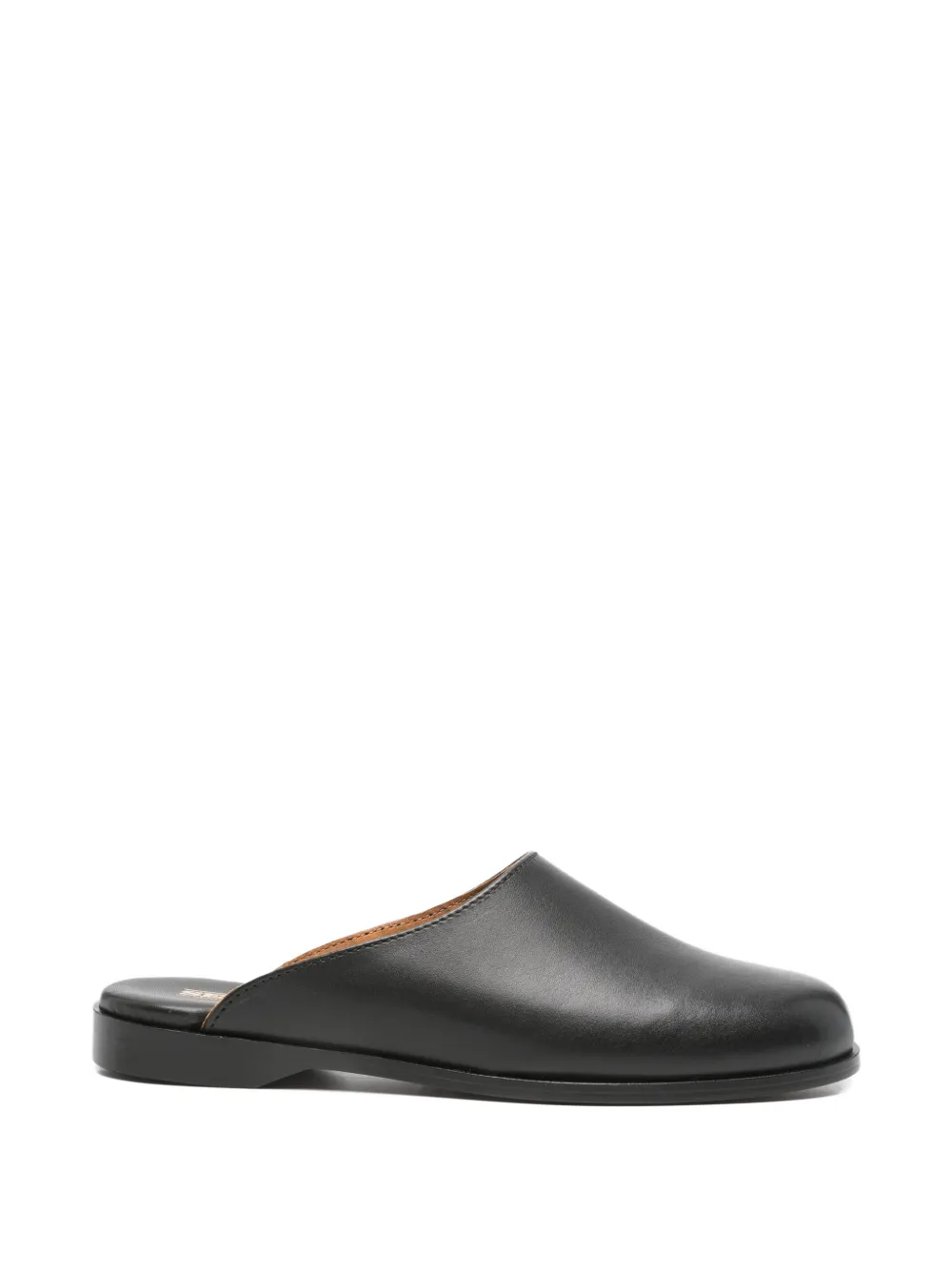 Sebago round-toe leather mules Zwart