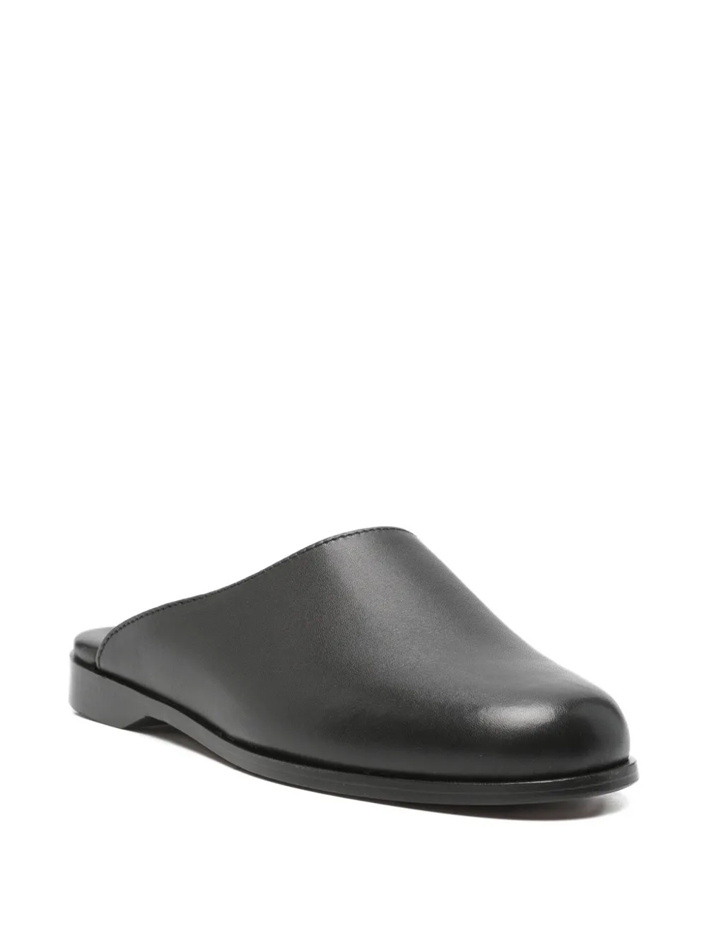 Sebago round-toe leather mules Zwart