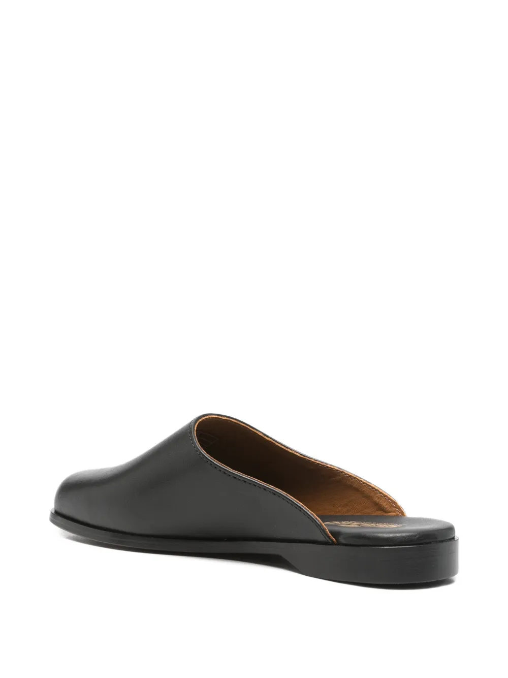 Sebago round-toe leather mules Zwart