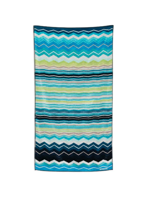 Missoni Home Cotton Beach Towel in Blue