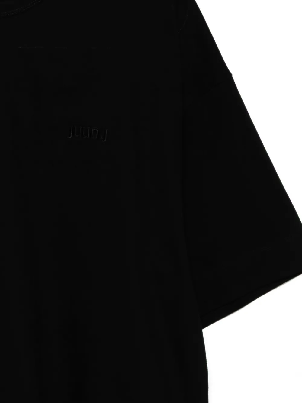 Juun.J T-shirt met geborduurd logo en verlaagde schouders Zwart