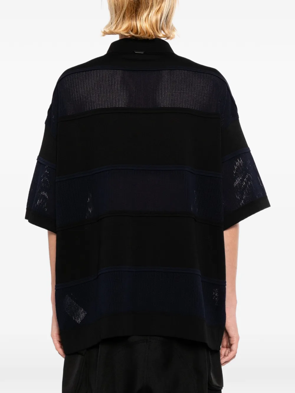 Juun.J Gestreept poloshirt Zwart