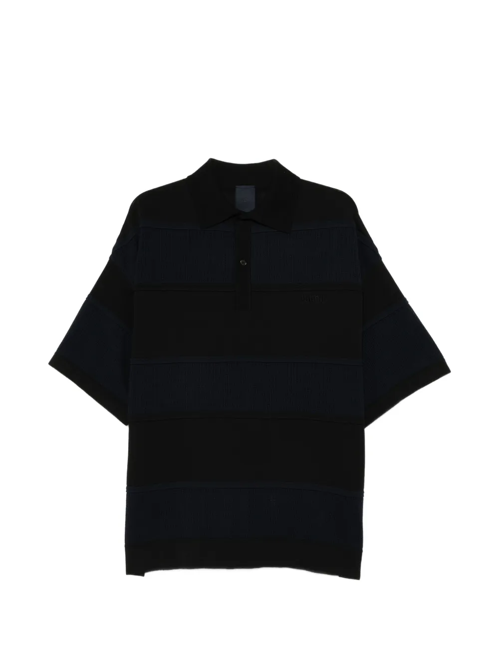Juun.J striped polo shirt - Nero