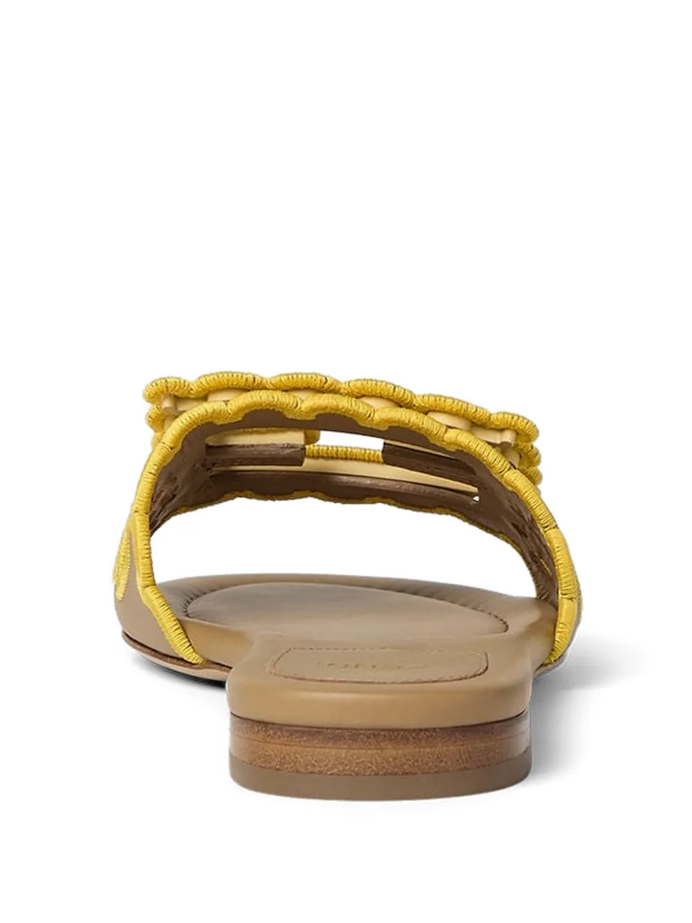 FENDI Baguette leather sandals Beige