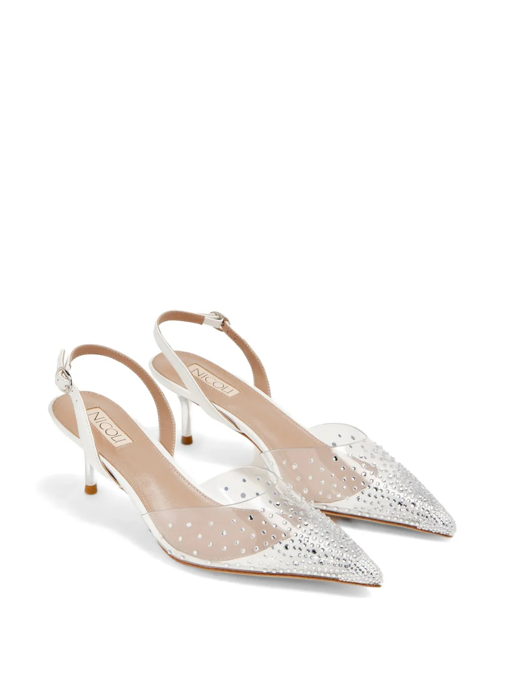 NICOLI Flavie verfraaide pumps Wit