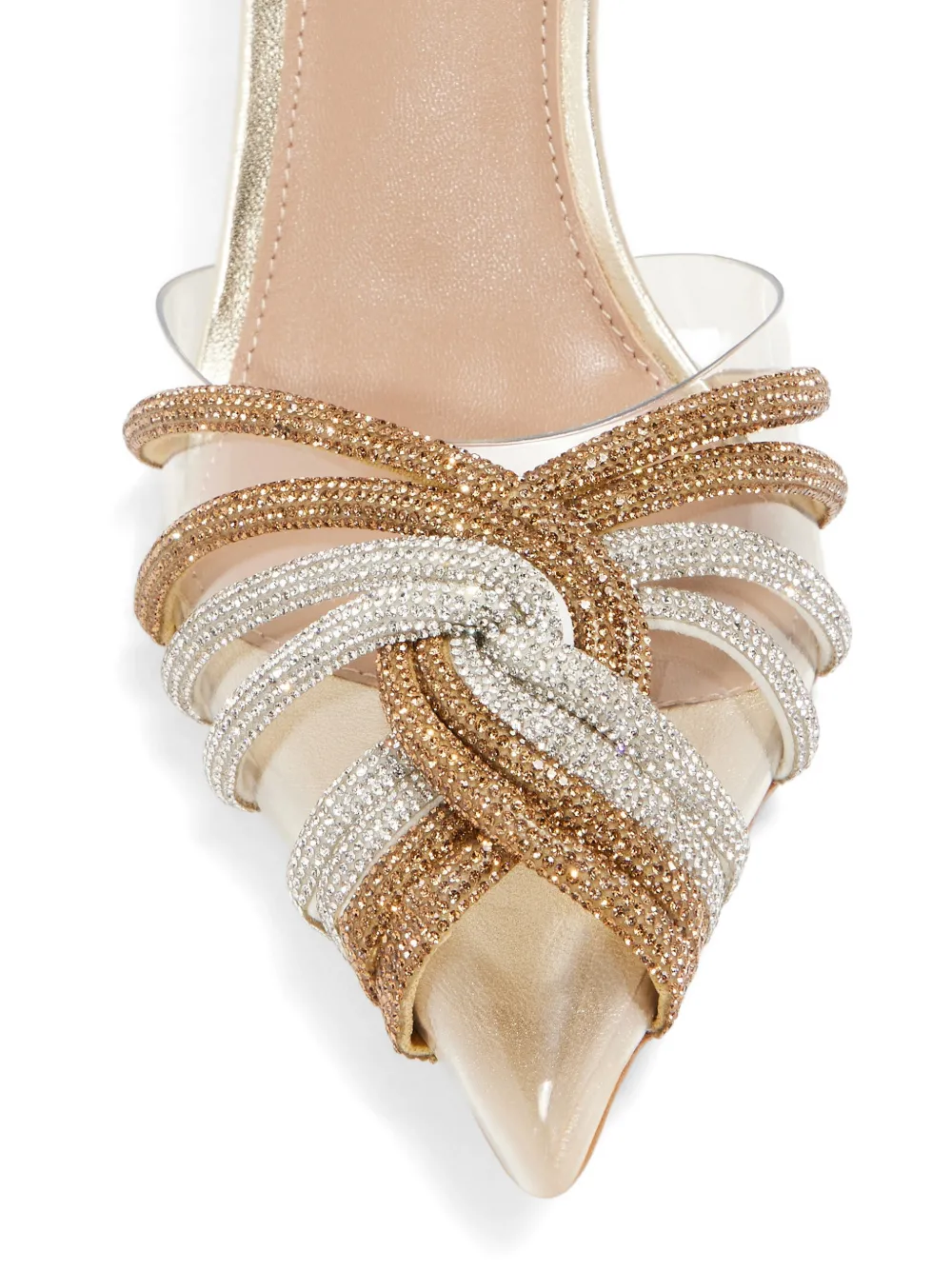 NICOLI Zendaya muiltjes verfraaid met kristallen Wit