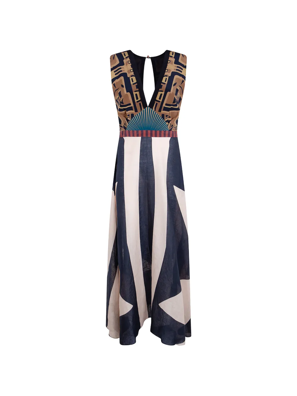  Volantis Vestido Ginko Con Estampado Abstracto - Azul 