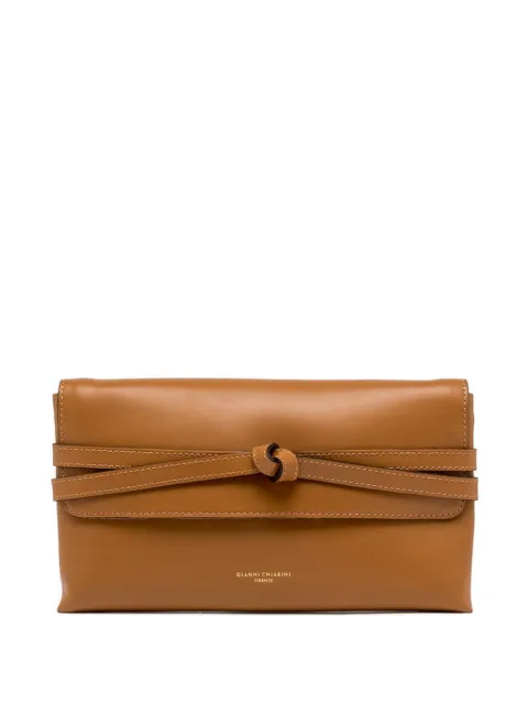 GIANNI CHIARINI Belty knotted leather clutch bag