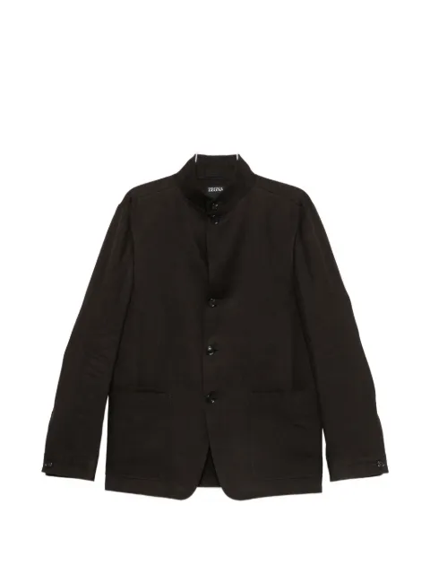 Zegna mandarin-collar buttoned jacket