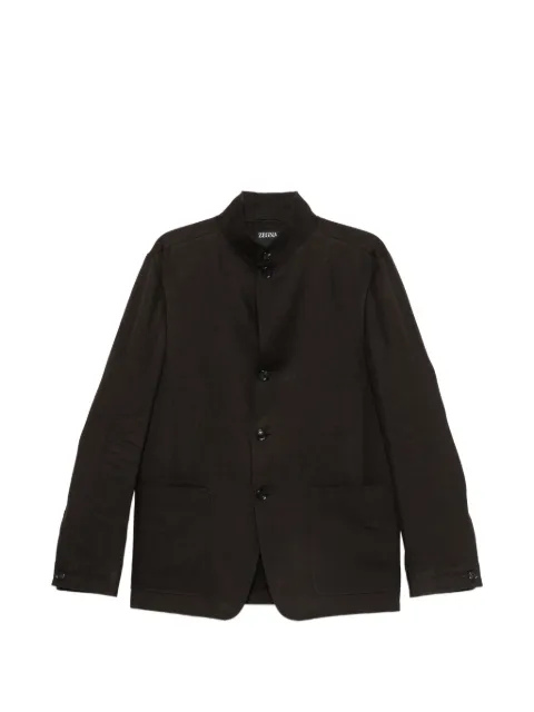 Zegna mandarin-collar buttoned jacket