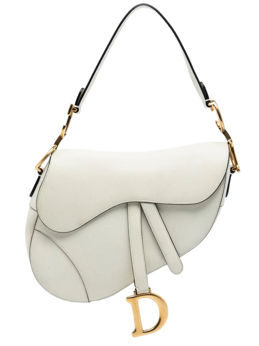 Christian Dior Pre-Owned 2018 Grained Calfskin Saddle Bag shoulder bag - Bianco