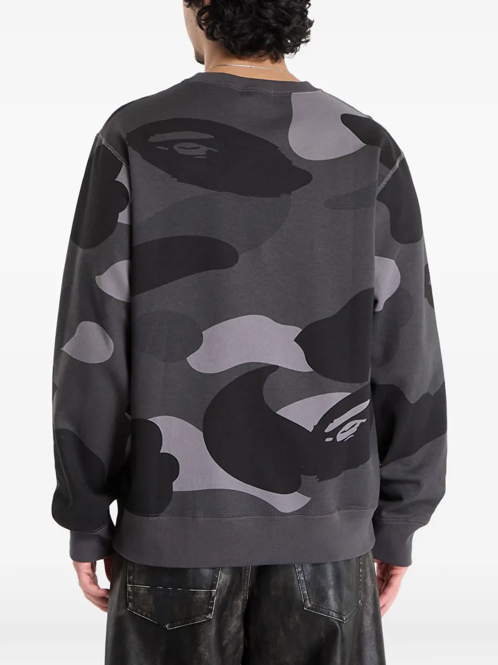 A BATHING APE Sweater met camouflageprint Grijs