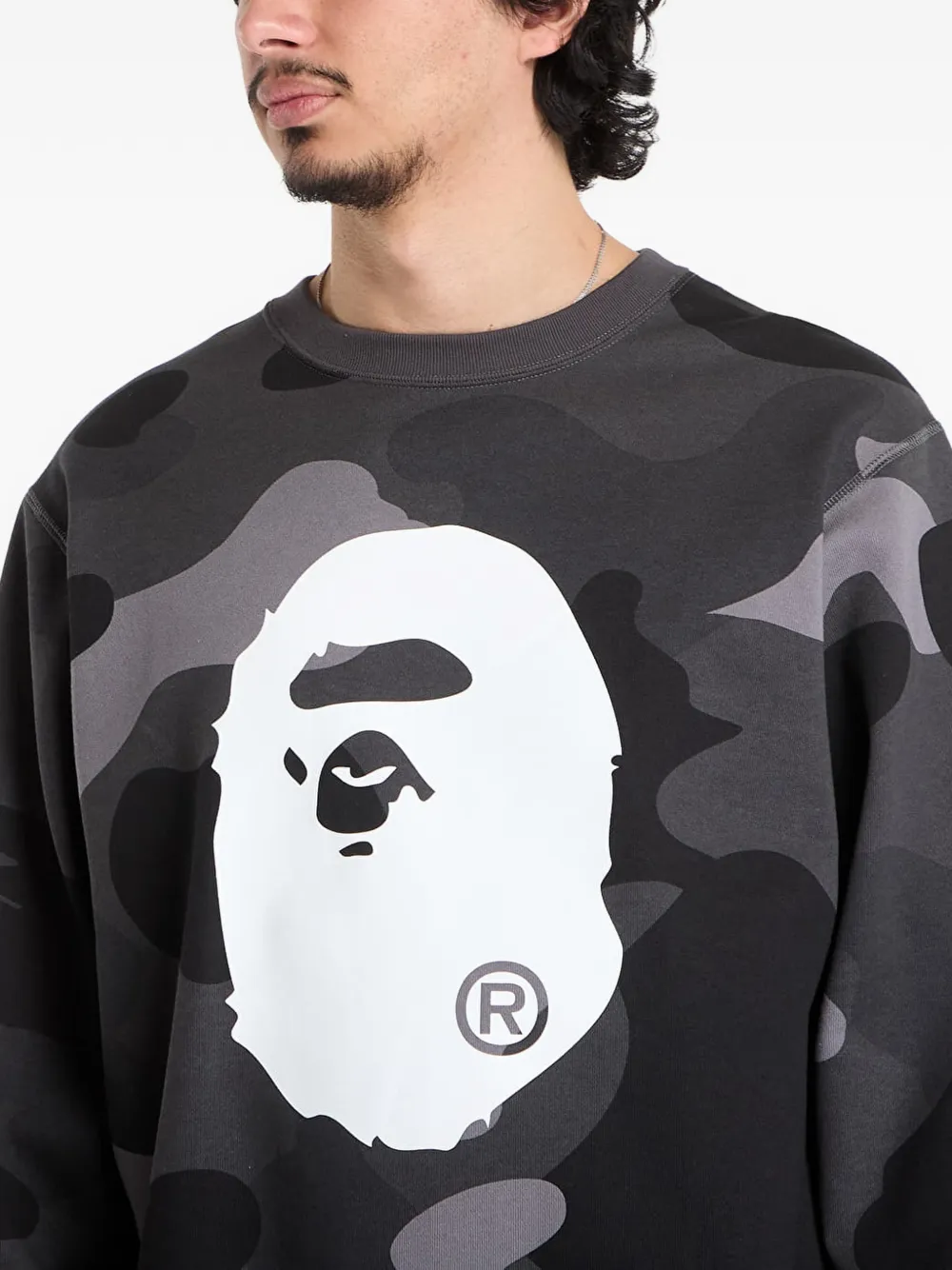 A BATHING APE Sweater met camouflageprint Grijs