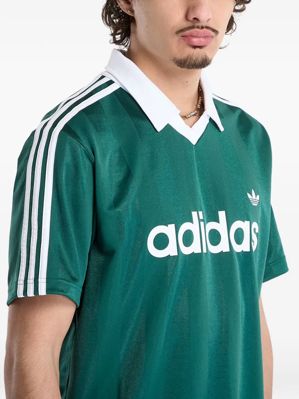 adidas T-shirt met archief kraag Groen