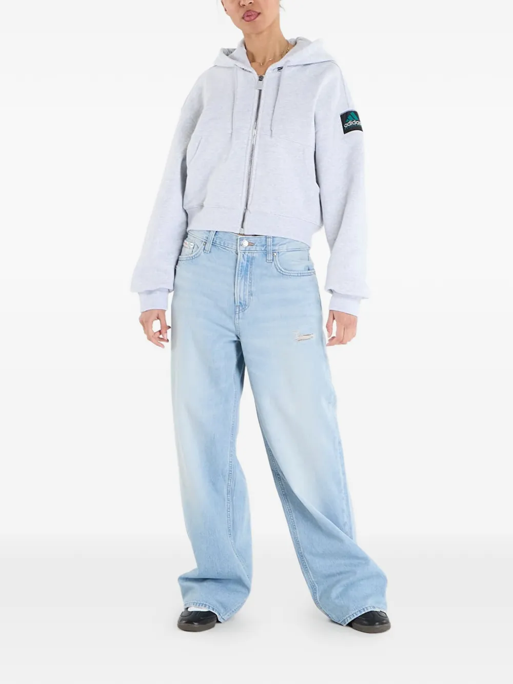 Adidas Equipment クロップド ジップパーカー | グレー | FARFETCH JP
