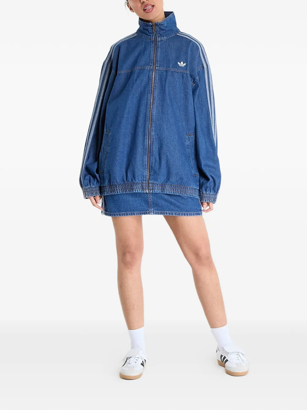 adidas Firebird Adilenium denim jack Blauw