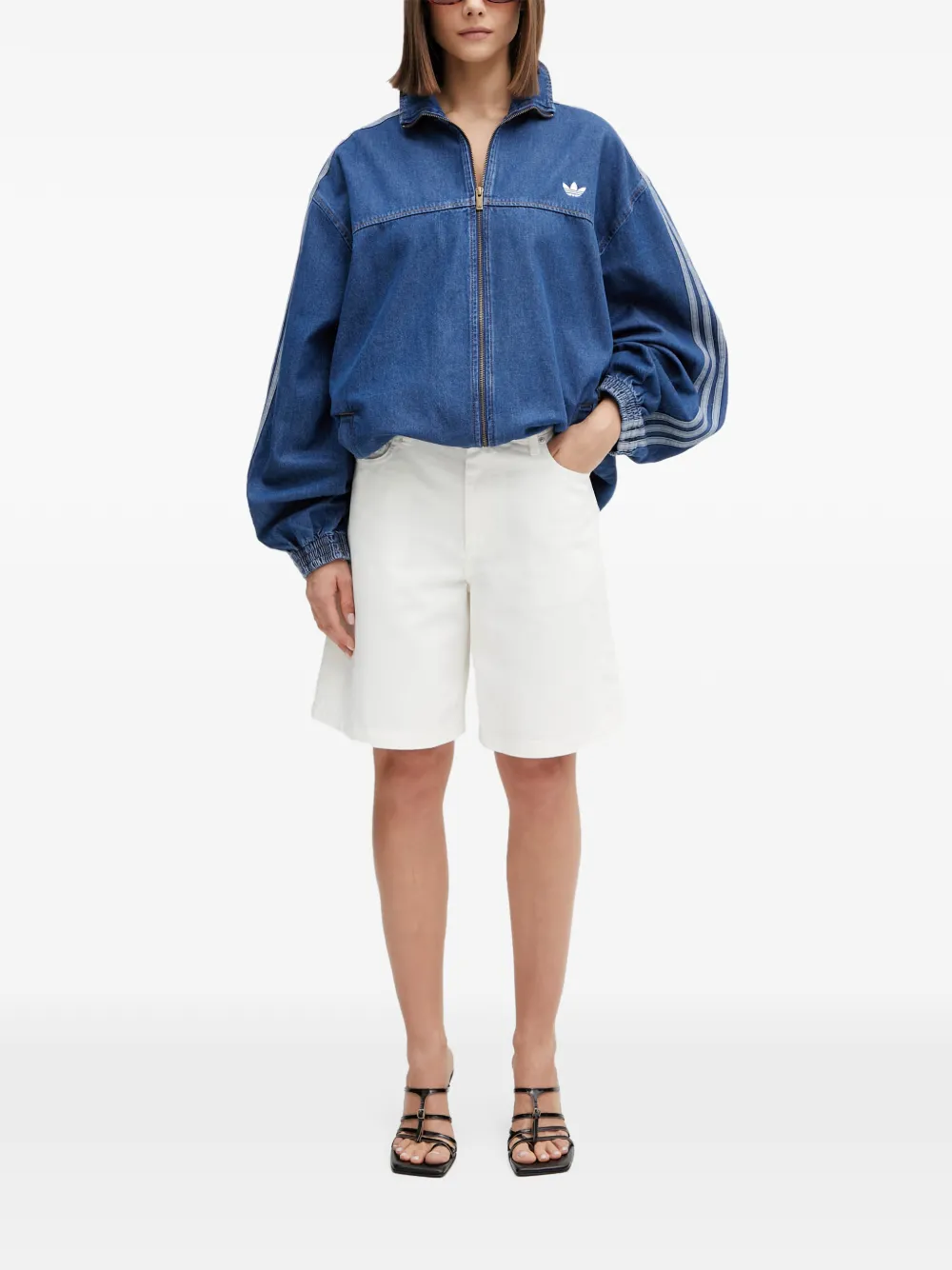 adidas Firebird Adilenium denim jack Blauw