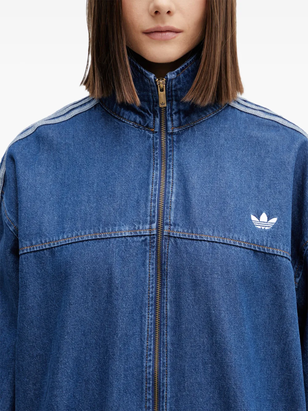 adidas Firebird Adilenium denim jack Blauw
