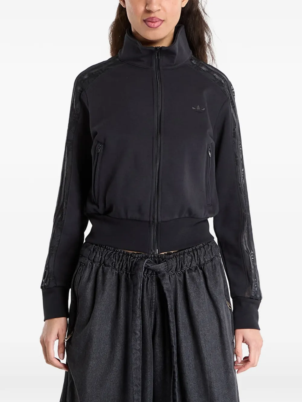 adidas Firebird lace zip sweater - Schwarz