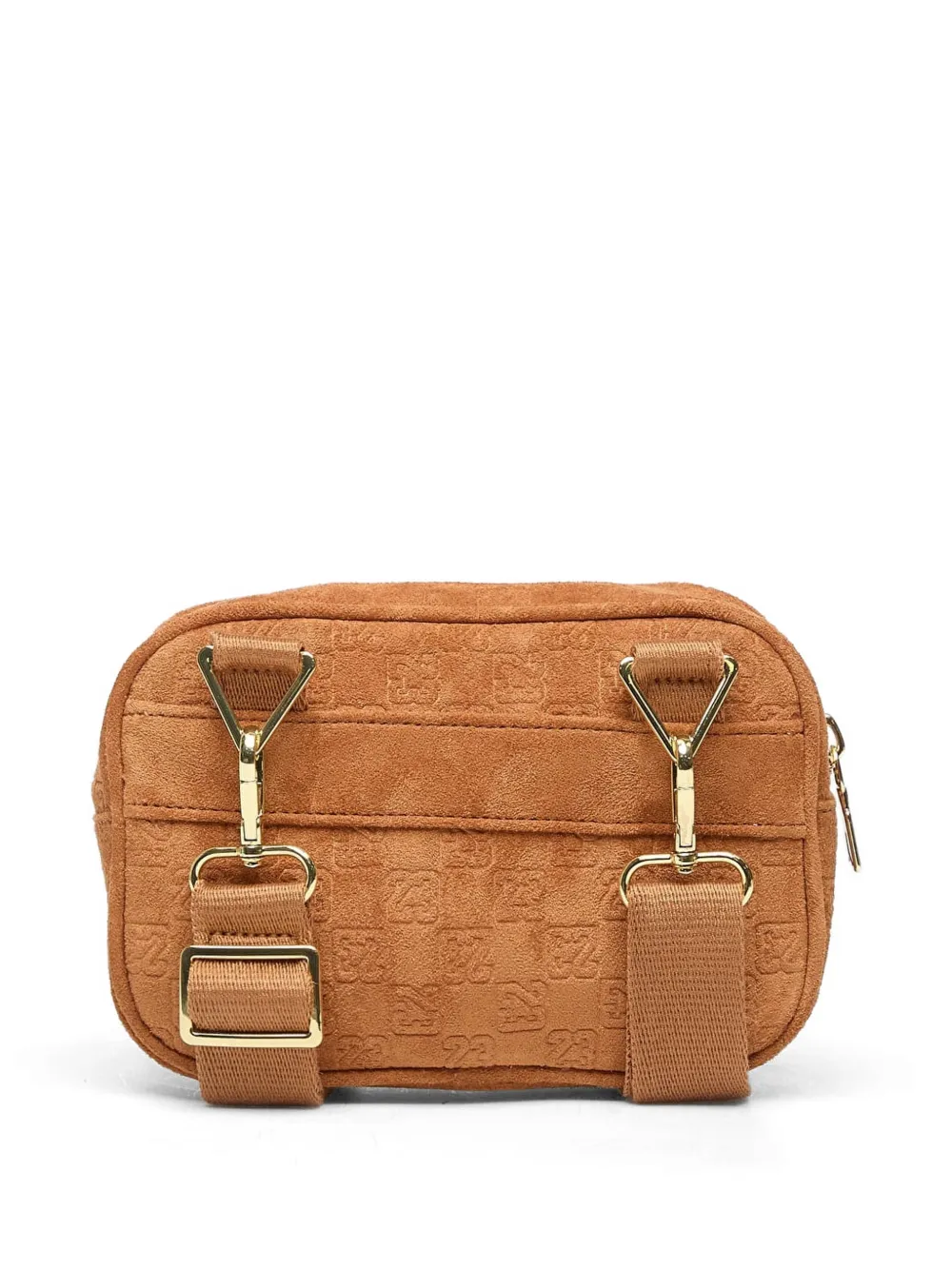 Jordan Jam suède schoudertas met monogram Bruin