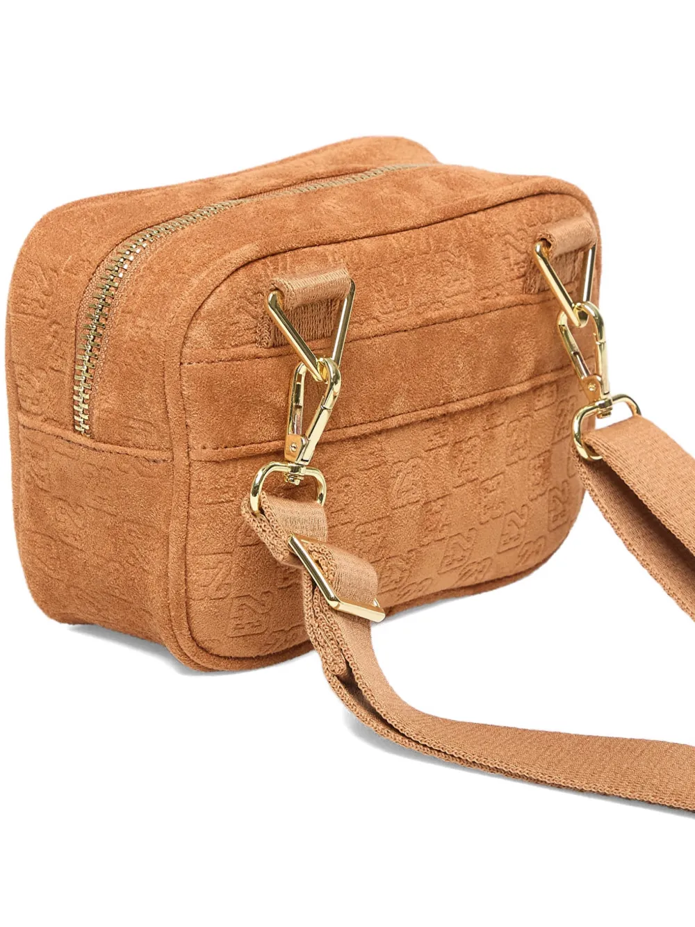 Jordan Jam suède schoudertas met monogram Bruin