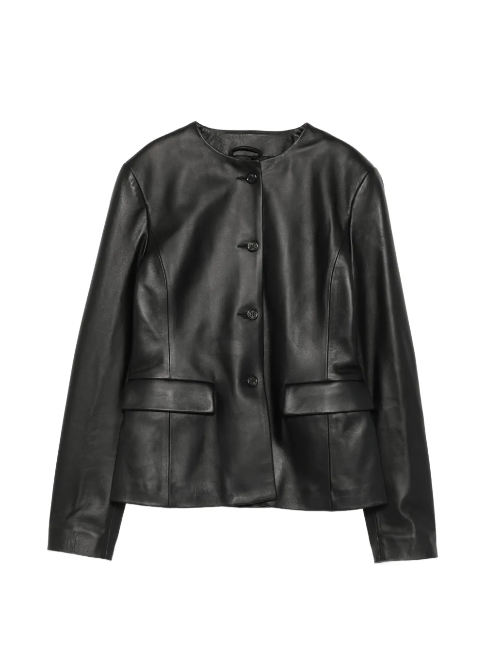 ARMARIUM Ramona leather collarless jacket - Schwarz