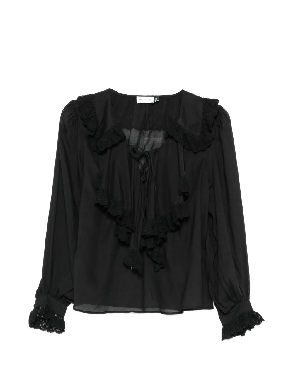 Rixo Milia ruffled lace-trim blouse - Toni neutri