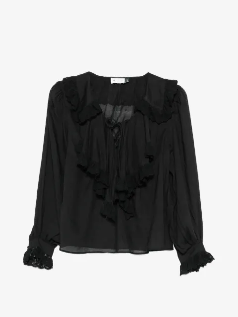 Rixo Milia blouse met ruches en kant