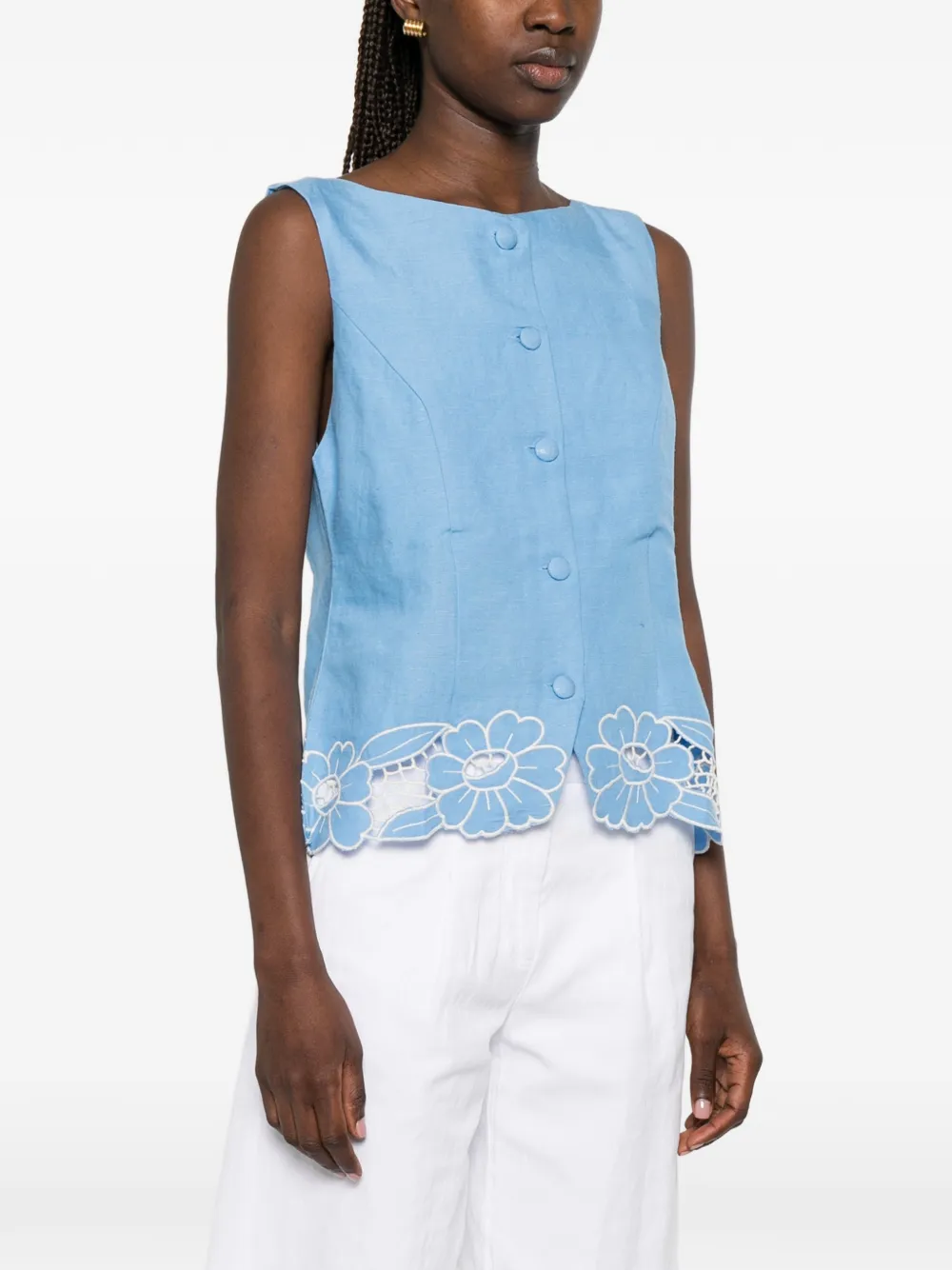  Rixo Blusa Lucca Sin Mangas - Azul 