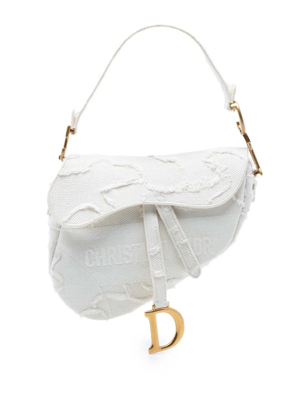 Christian Dior Pre-Owned 2020 Canvas Embroidered Camouflage Saddle Bag shoulder bag - Weiß