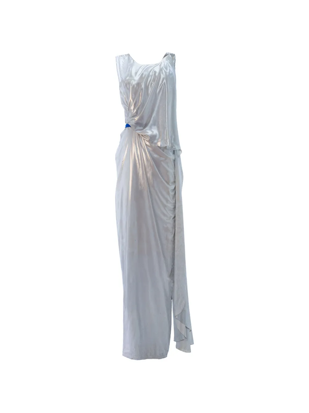 Gemy Maalouf Asymmetrical Pleated Dress In Gray