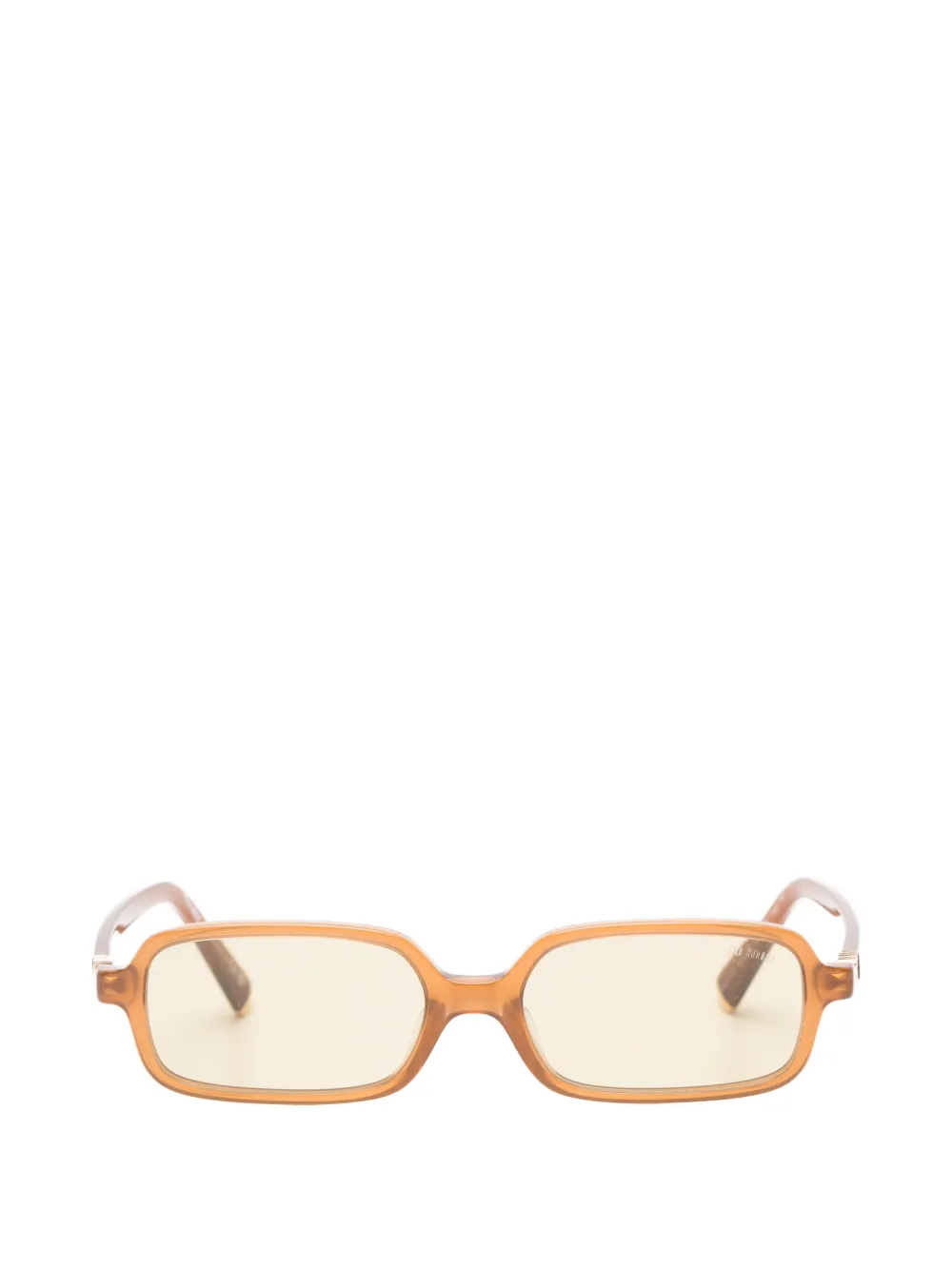 Miu Miu Eyewear logo-plaque rectangle-frame sunglasses - Braun