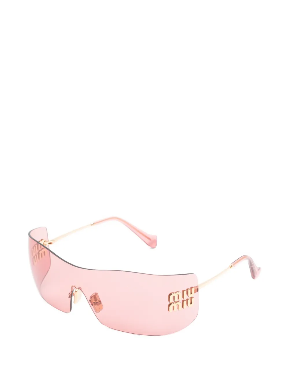Miu Eyewear Zonnebril met rechthoekig montuur Roze