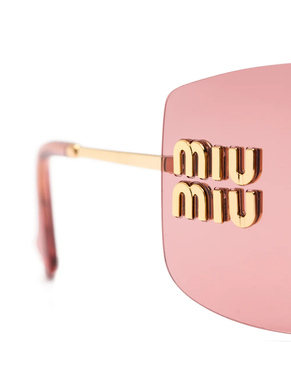 Miu Eyewear Zonnebril met rechthoekig montuur Roze