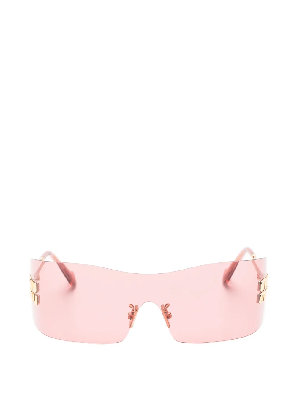 Miu Miu Eyewear logo-plaque geometric-frame sunglasses - Rosa