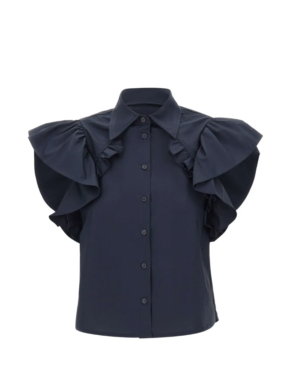 kaos ruffled shirt - Blu