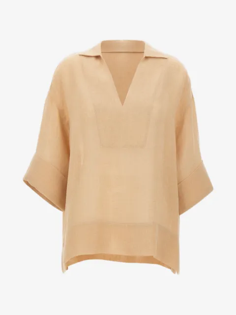 Eleventy V-neck short-sleeved blouse
