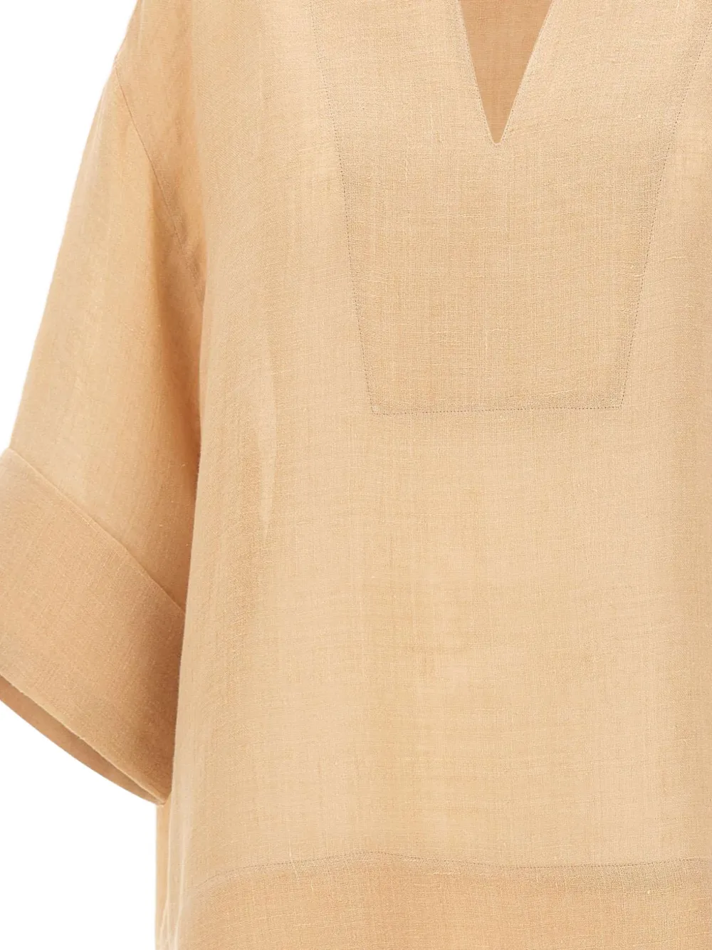 Eleventy Blouse met V-hals Beige