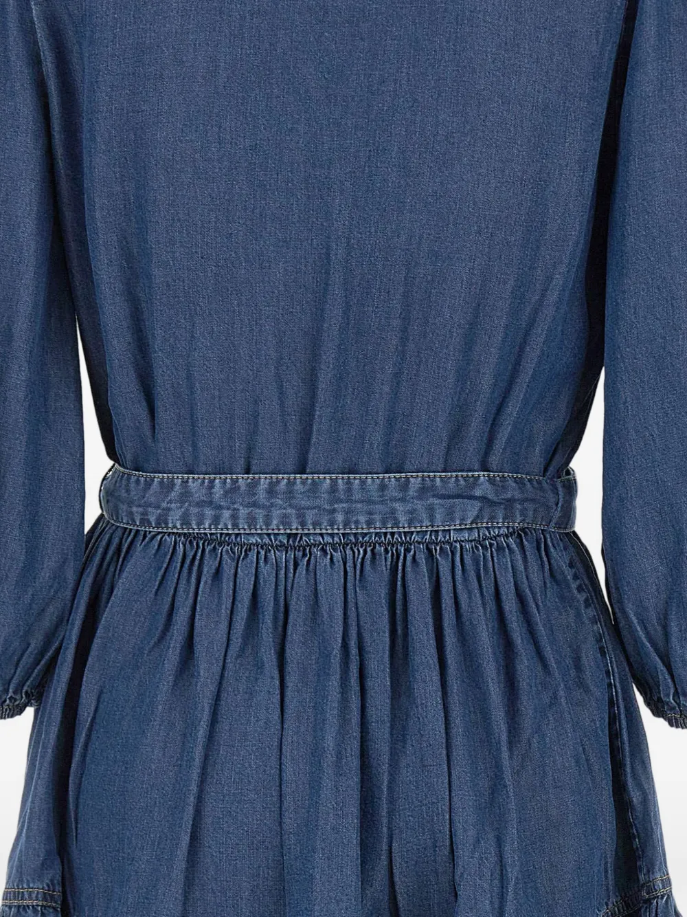 BOSS Jurk met ballonmouwen en gewikkelde voorkant Blauw